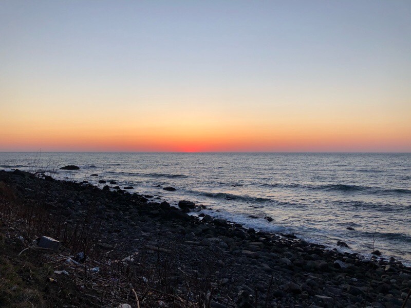 日本海の夕日スポット！北海道岩内町の夕日を眺めに敷島内へ