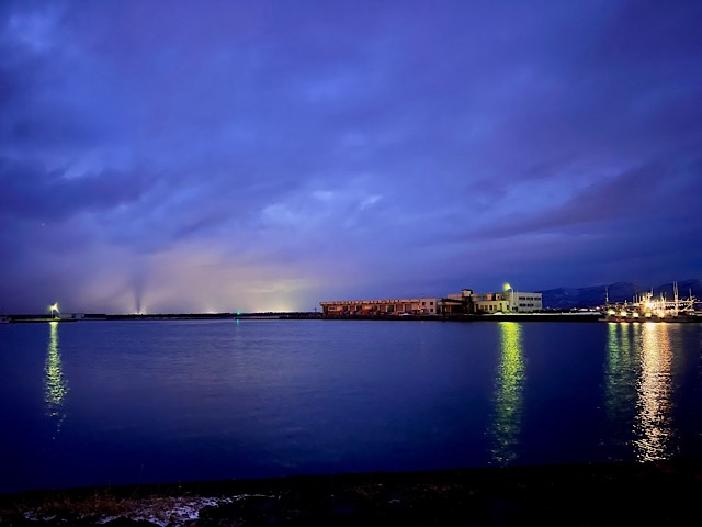 岩内港漁火夜景