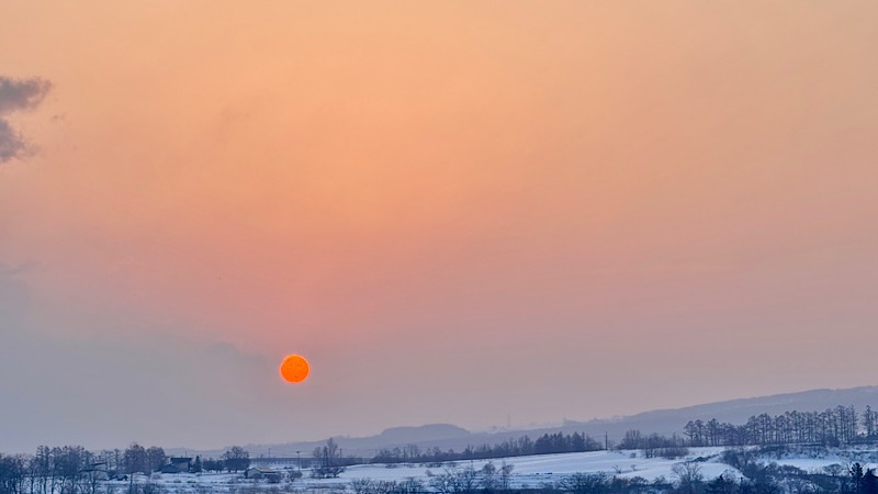 共和町の朝焼け