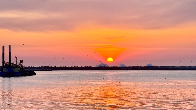 岩内港の夕陽&夕焼け